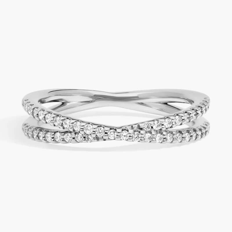 Contemporary Criss-Cross Diamond Ring in Platinum (1/4 ct. tw.)