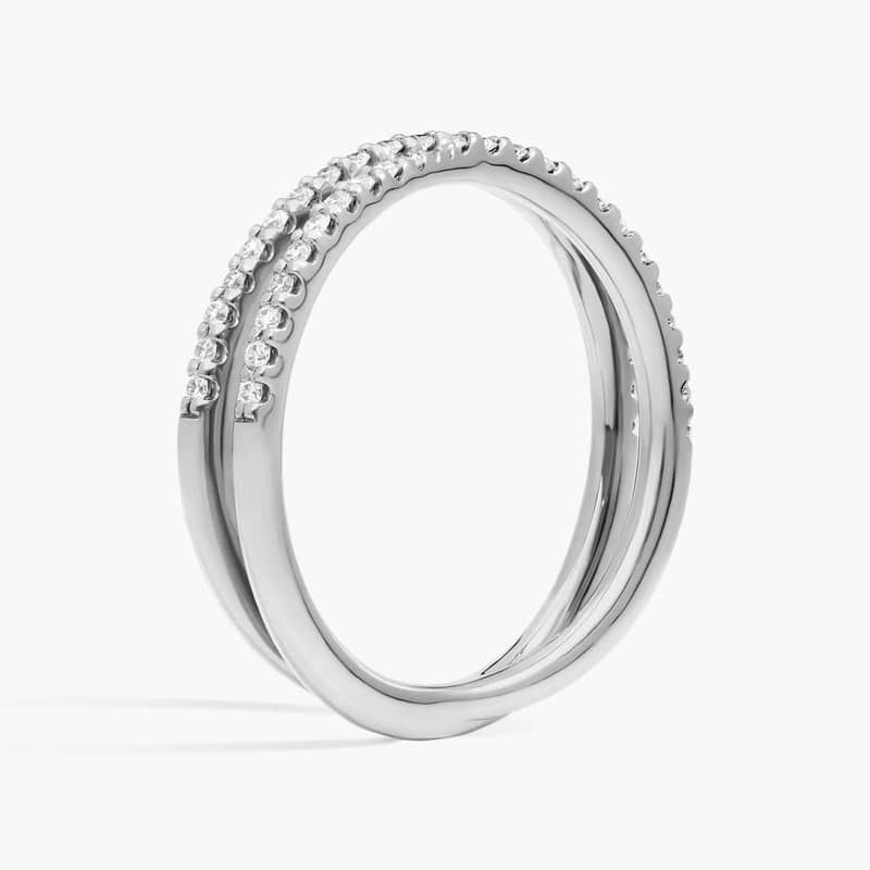 Contemporary Criss-Cross Diamond Ring in Platinum (1/4 ct. tw.)