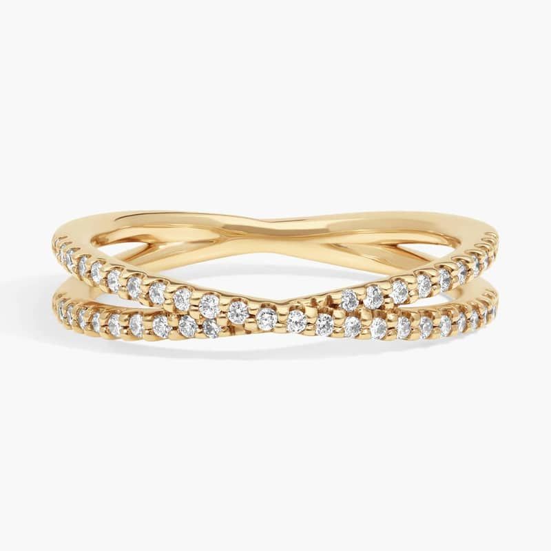 Contemporary Criss-Cross Diamond Ring in 14k Yellow Gold (1/4 ct. tw.)