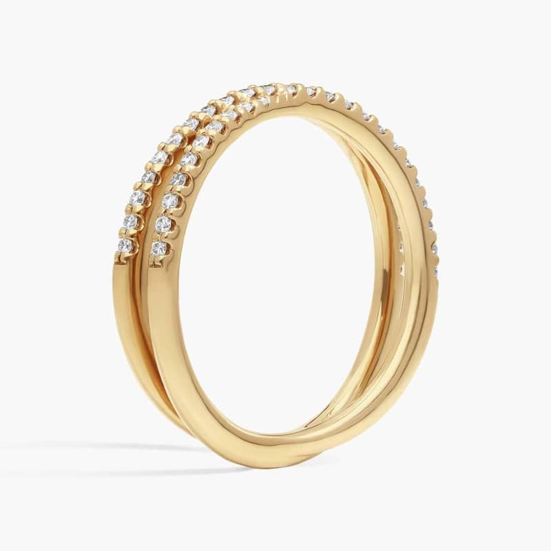 Contemporary Criss-Cross Diamond Ring in 14k Yellow Gold (1/4 ct. tw.)