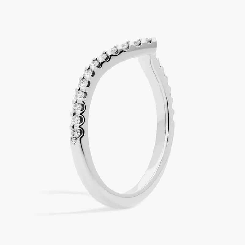 Contemporary V-Shaped Diamond Ring in 14k White Gold (1/3 ct. tw.)