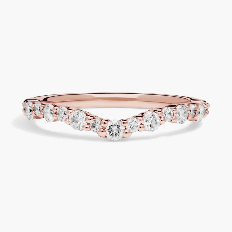 Crescendo Curved Lab-Grown Diamond Wedding Ring in 14k Rose Gold (1/2 ct. tw.)