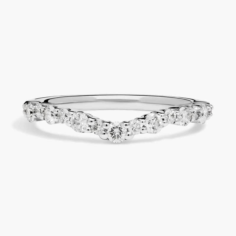 Crescendo Curved Lab-Grown Diamond Wedding Ring in 14k White Gold (1/2 ct. tw.)