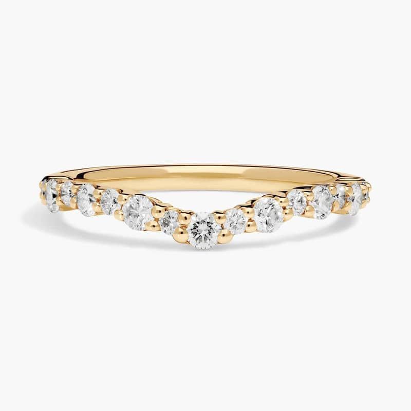 Crescendo Curved Diamond Wedding Ring in 14k Yellow Gold (1/2 ct. tw.)