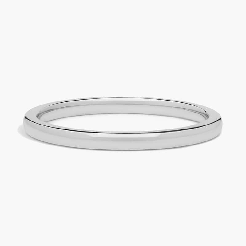 Skyline Comfort Fit Wedding Ring in 14k White Gold (2mm)