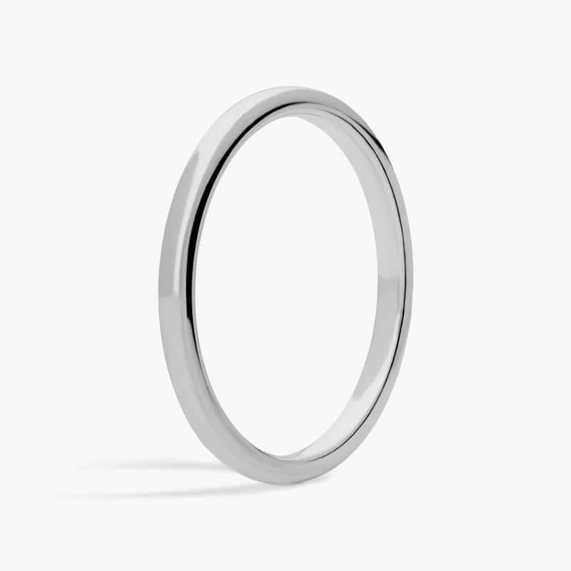 Skyline Comfort Fit Wedding Ring in 14k White Gold (2mm)