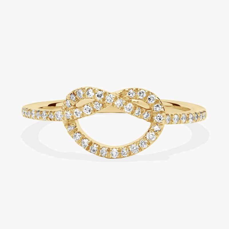 Diamond Open Knot Fashion Ring in 14k Yellow Gold (1/8 ct. tw.)
