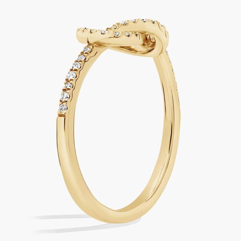 Diamond Open Knot Fashion Ring in 14k Yellow Gold (1/8 ct. tw.)