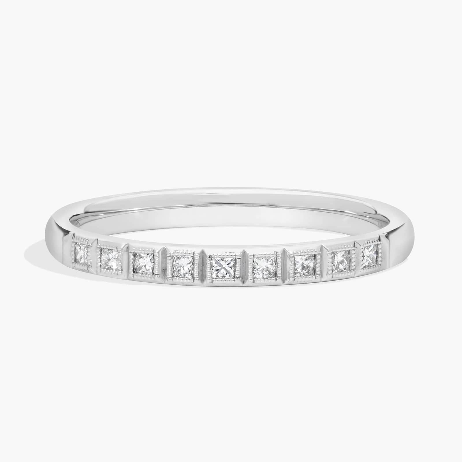 ZAC ZAC POSEN Princess Cut Modern Milgrain Diamond Ring in 14k White Gold (2.5 mm, 1/5 ct. tw.)