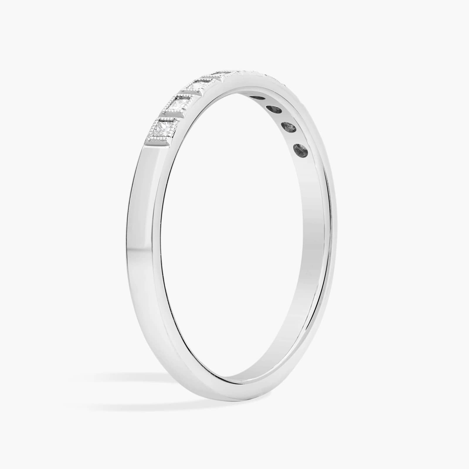 ZAC ZAC POSEN Princess Cut Modern Milgrain Diamond Ring in 14k White Gold (2.5 mm, 1/5 ct. tw.)