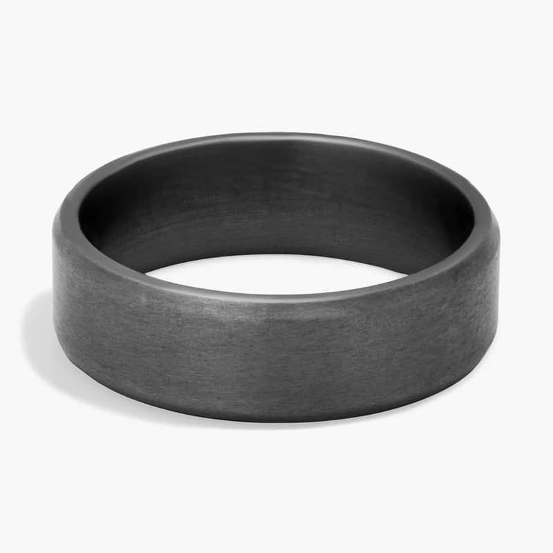 Beveled Edge Satin Finish Wedding Ring in Tantalum (7mm)