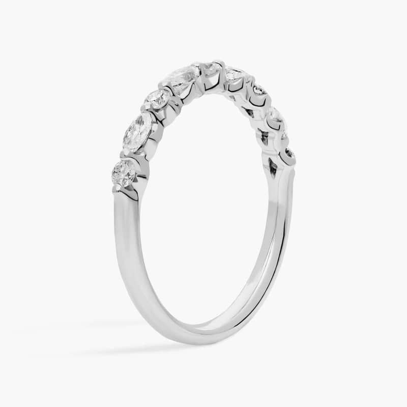 Floating Marquise and Round Anniversary Ring in 14k White Gold (1/2 ct. tw.)