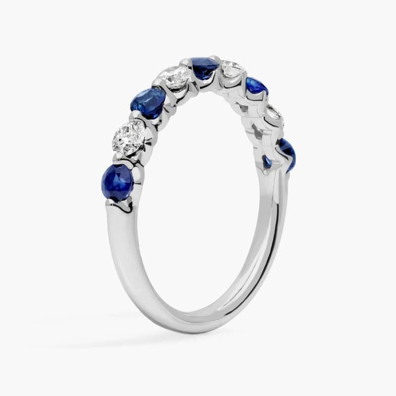 Floating Sapphire and Diamond Anniversary Ring in Platinum (3mm)