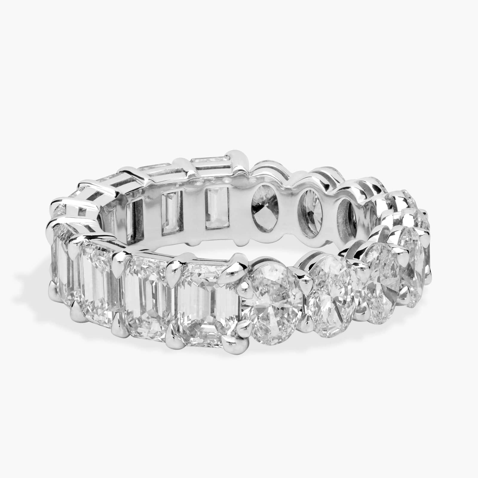 Oval and Emerald Diamond Eternity Ring in Platinum (5 ct. tw.)