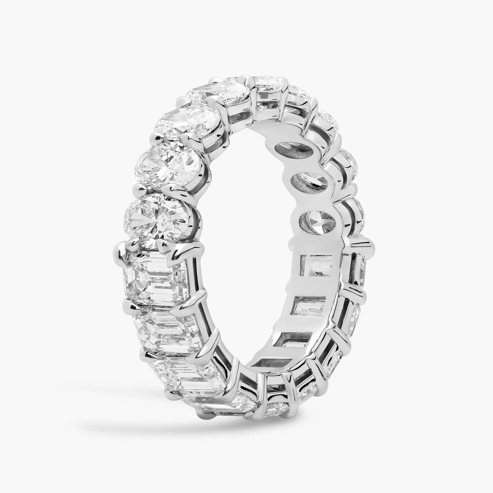 Oval and Emerald Diamond Eternity Ring in Platinum (5 ct. tw.)