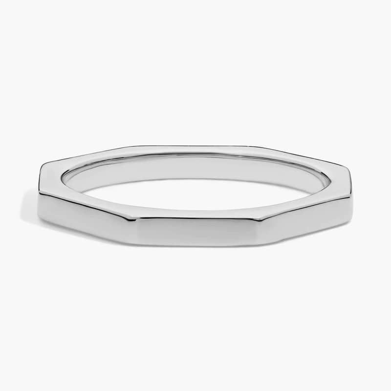 ZAC ZAC POSEN Plain Geometric Wedding Ring in 14k White Gold (2.2 mm)