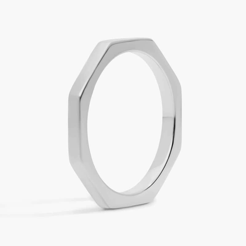 ZAC ZAC POSEN Plain Geometric Wedding Ring in 14k White Gold (2.2 mm)