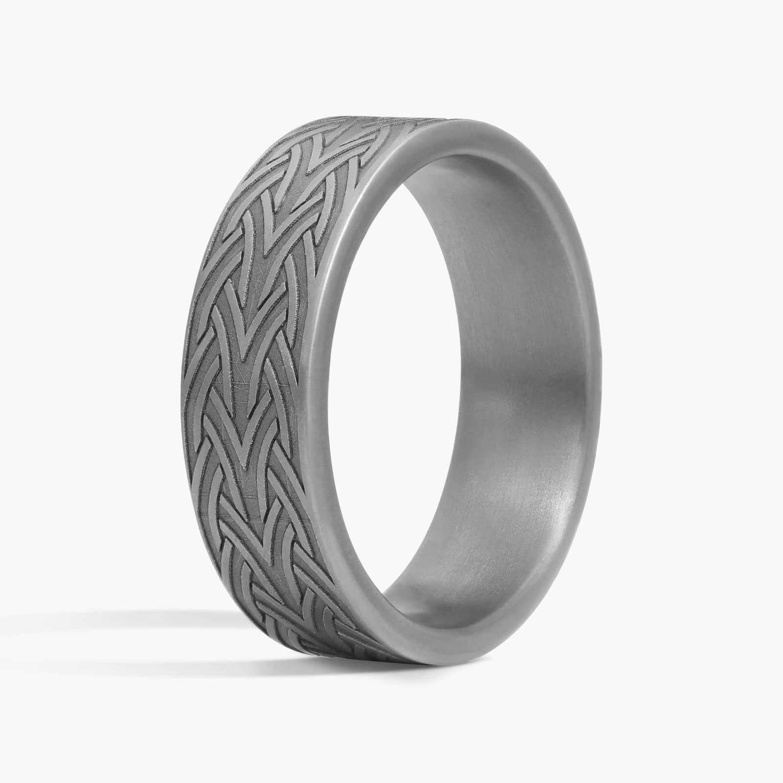 Celtic Arrow Knot Wedding Ring in Grey Tantalum (7.5mm)