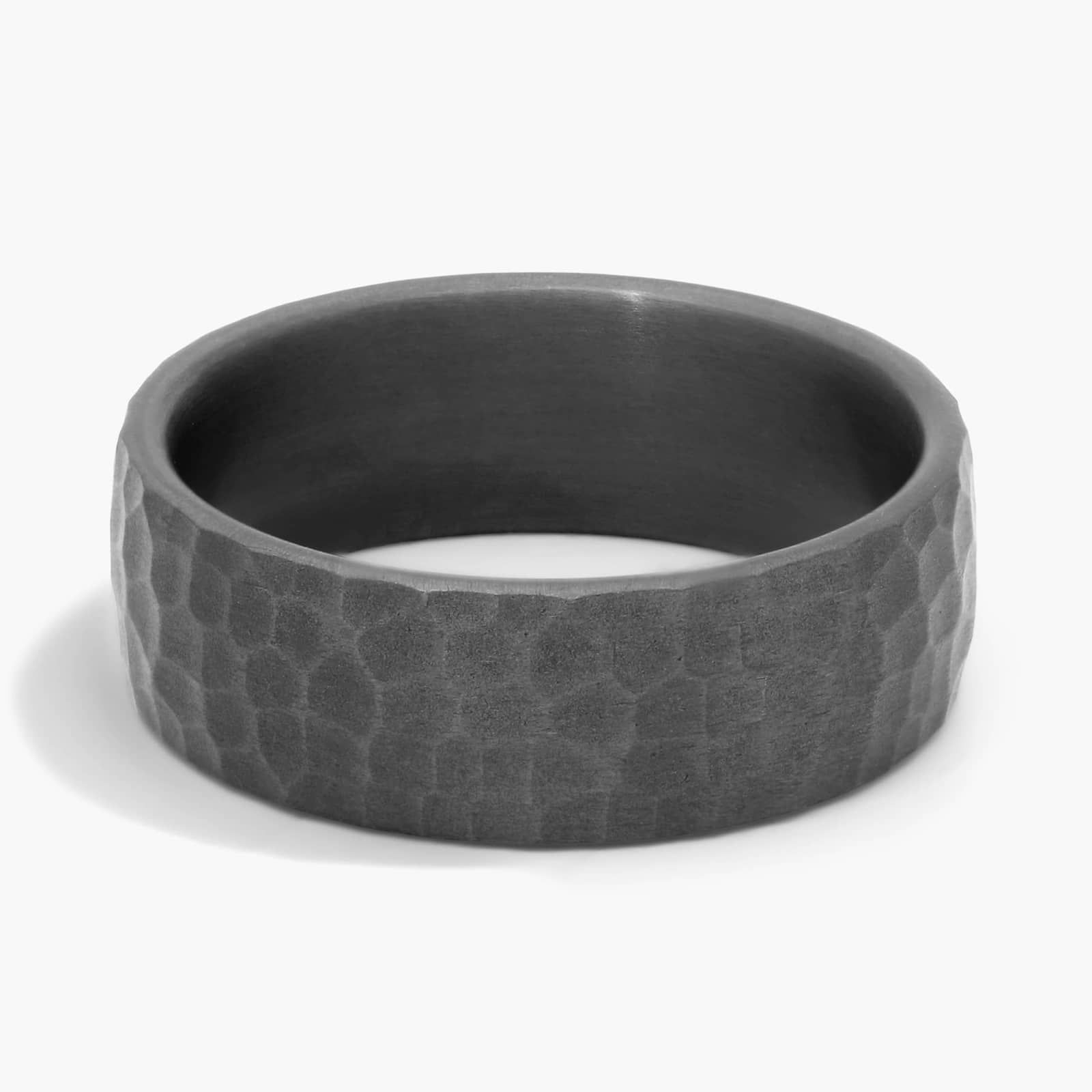 Hammer Finish Wedding Ring in Dark Tantalum (8mm)
