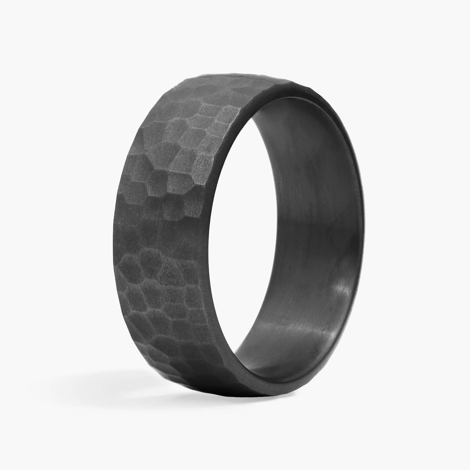 Hammer Finish Wedding Ring in Dark Tantalum (8mm)