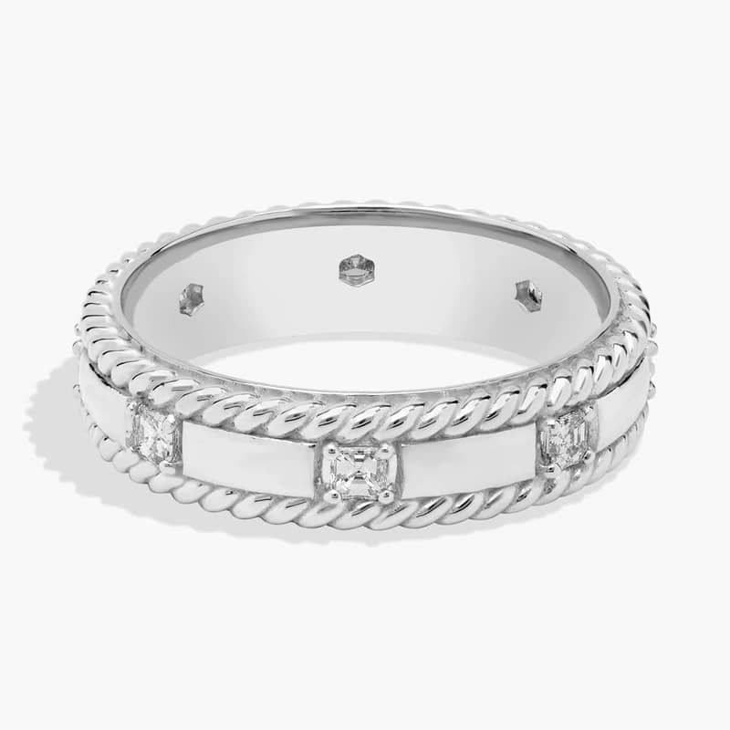 Bella Vaughan Grandeur Asscher Diamond Wedding Ring in Platinum (6 mm, 3/8 ct. tw.)