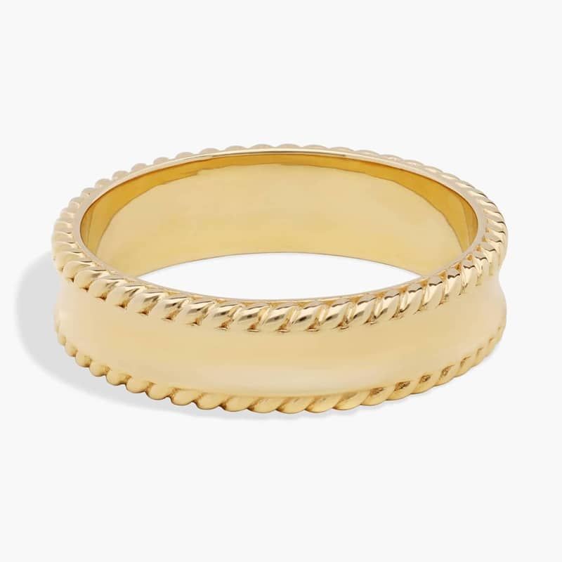 Bella Vaughan Grandeur Rope Wedding Ring in 18k Yellow Gold (6 mm)