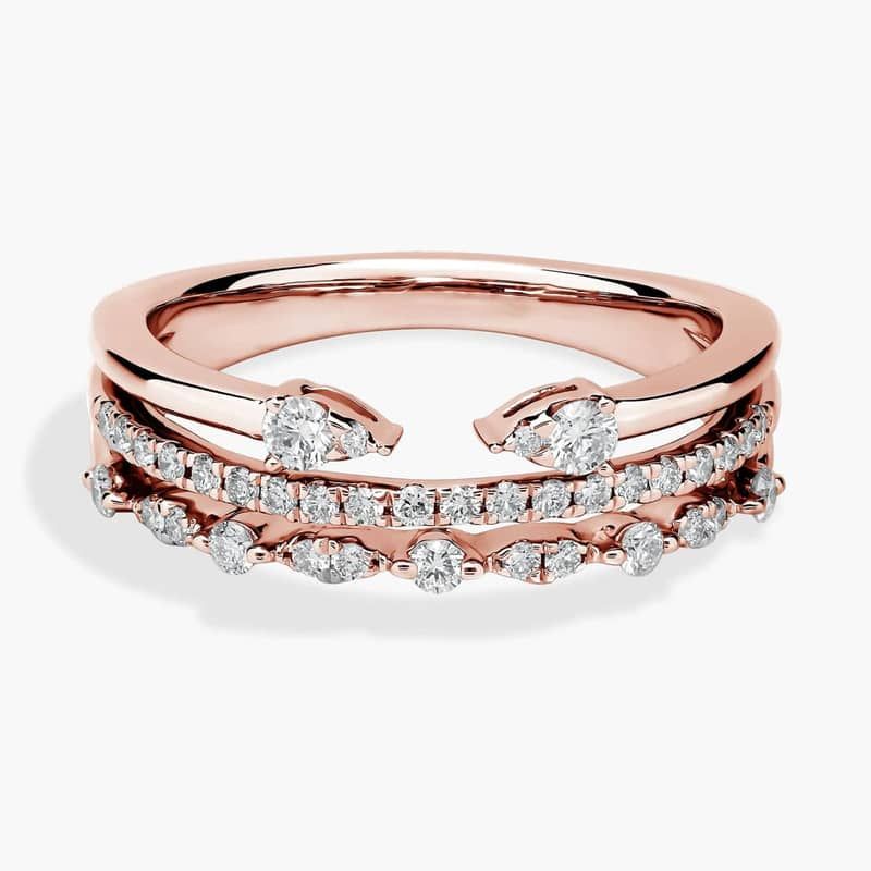 Open Stacked Diamond Ring in 14k Rose Gold (1/3 ct. tw.)