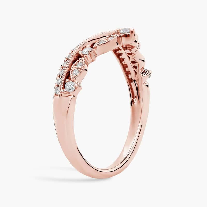 Regal Curved Diamond Ring in 18k Rose Gold (1/4 ct. tw.)