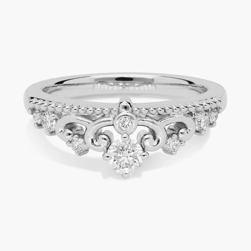 Intricate Crown Jewel Diamond Ring in Platinum (1/4 ct. tw.)