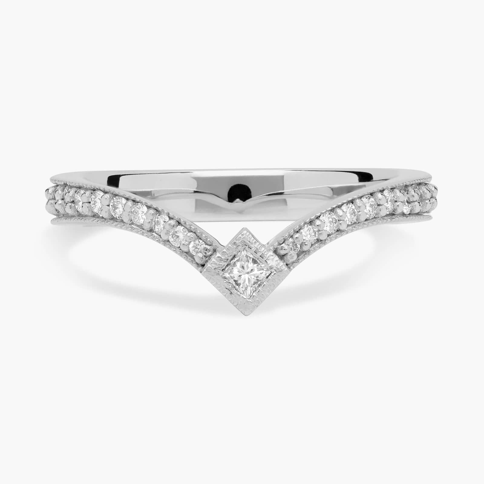 Pavé Drop Kite Stackable Ring in 14k White Gold (1/3 ct. tw.)