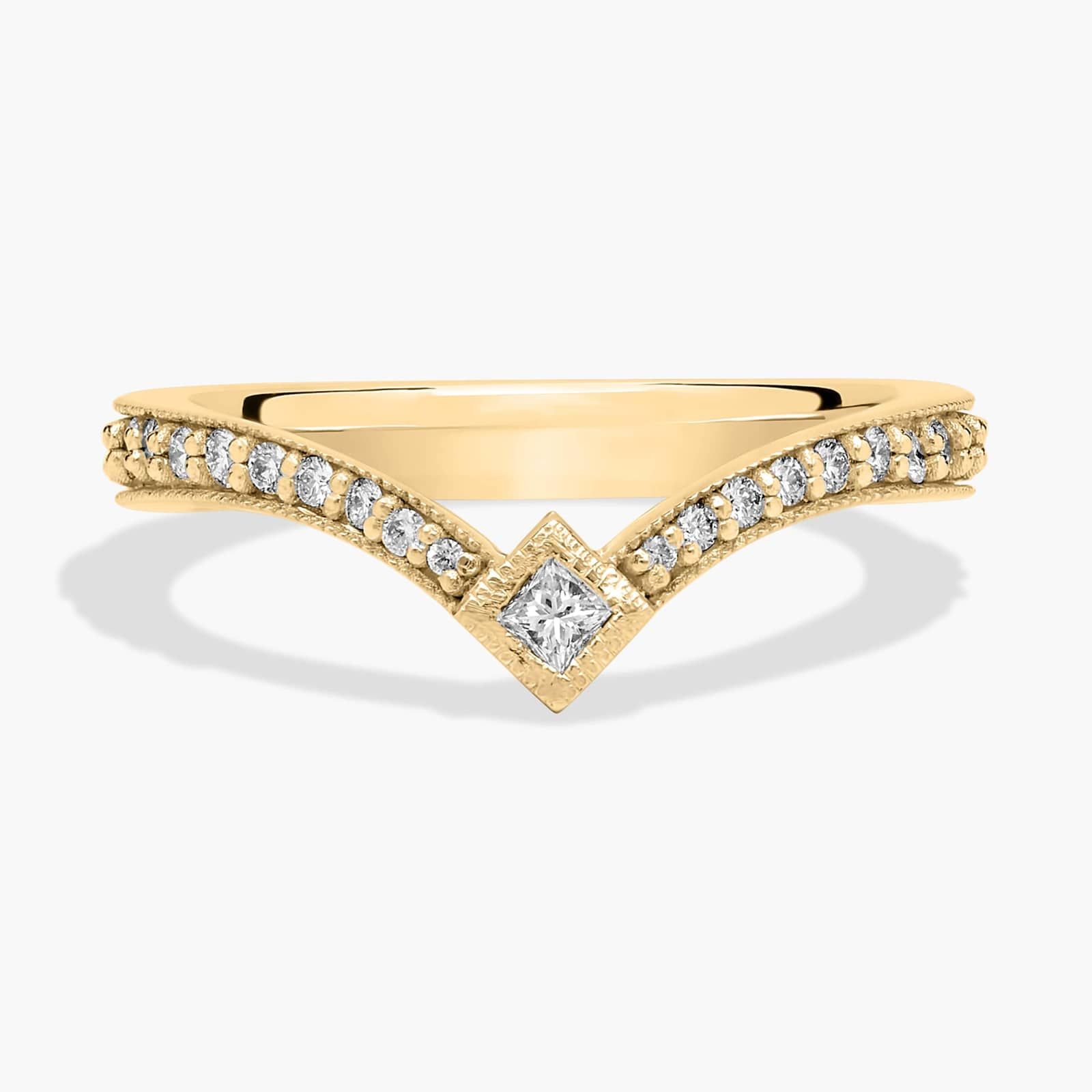 Pavé Drop Kite Stackable Ring in 18k Yellow Gold (1/3 ct. tw.)
