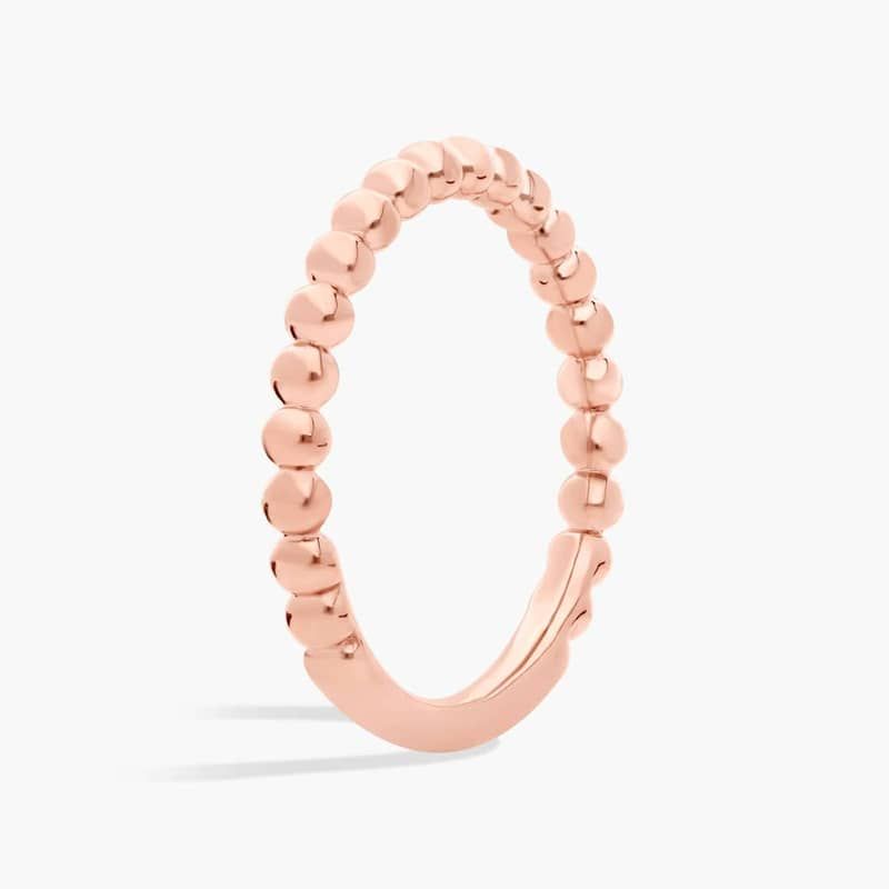 Beaded Stackable Ring in 14k Rose Gold (2.25mm)