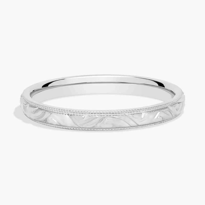 Milgrain Swirl Stackable Ring in Platinum (2mm)