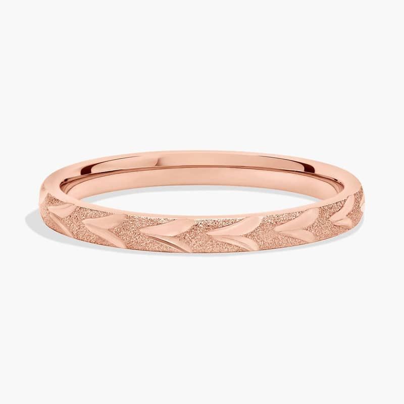 Swiss Cut Stackable Ring in 14k Rose Gold (2mm)