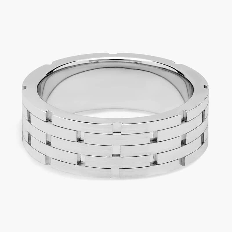 Architectural Linked Wedding Ring in Platinum (7.5mm)