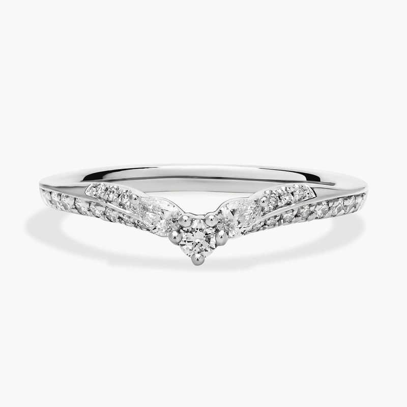 Romantic Winged Pear Diamond Pavé Ring in Platinum (1/3 ct. tw.)