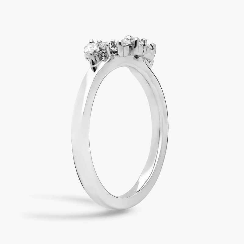 Romantic Marquise Curved Semi-Halo Diamond Wrap Ring in 14k White Gold (1/3 ct. tw.)