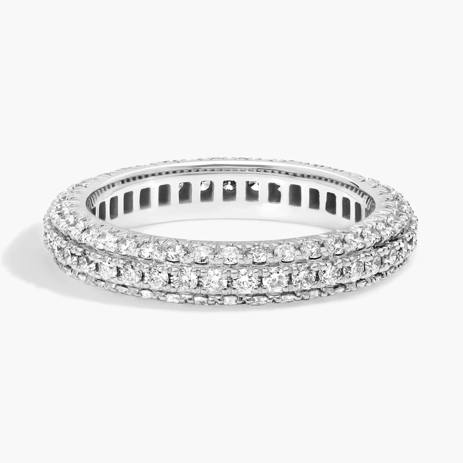Rollover Pavé Diamond Eternity Ring in 14k White Gold (1 ct. tw.)