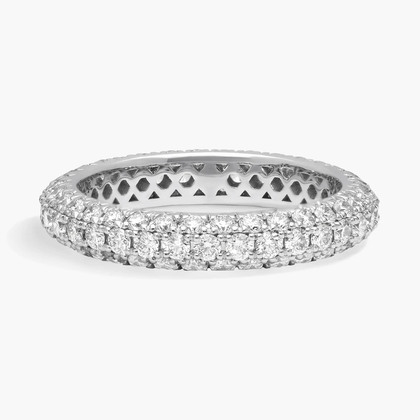 Rollover Pavé Diamond Eternity Ring in 14k White Gold (2 ct. tw.)