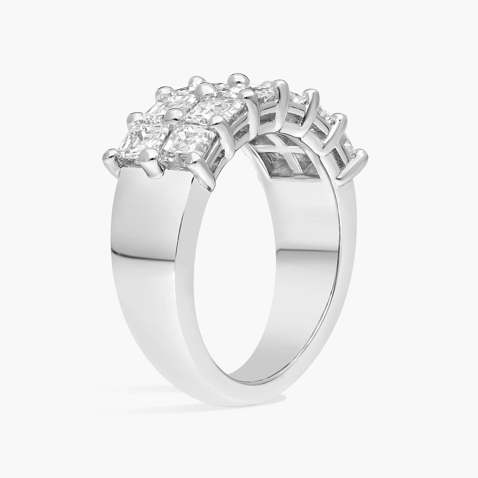 Two Row Asscher-Cut Diamond Ring in Platinum (2 1/2 ct. tw.)