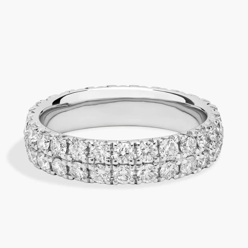 Two-Row French Pavé Diamond Eternity Ring in Platinum (3 1/2 ct. tw.)