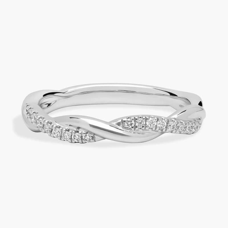 Petite Twist Diamond Anniversary Ring in Platinum (1/10 ct. tw.)