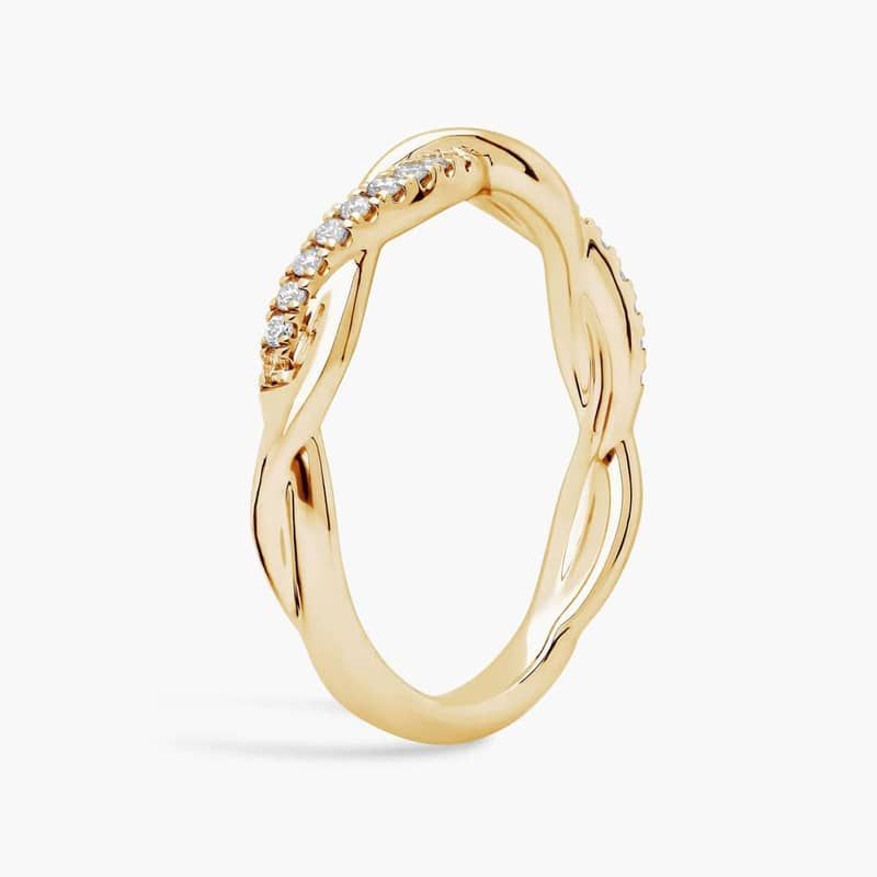 Petite Twist Diamond Anniversary Ring in 14k Yellow Gold (1/10 ct. tw.)