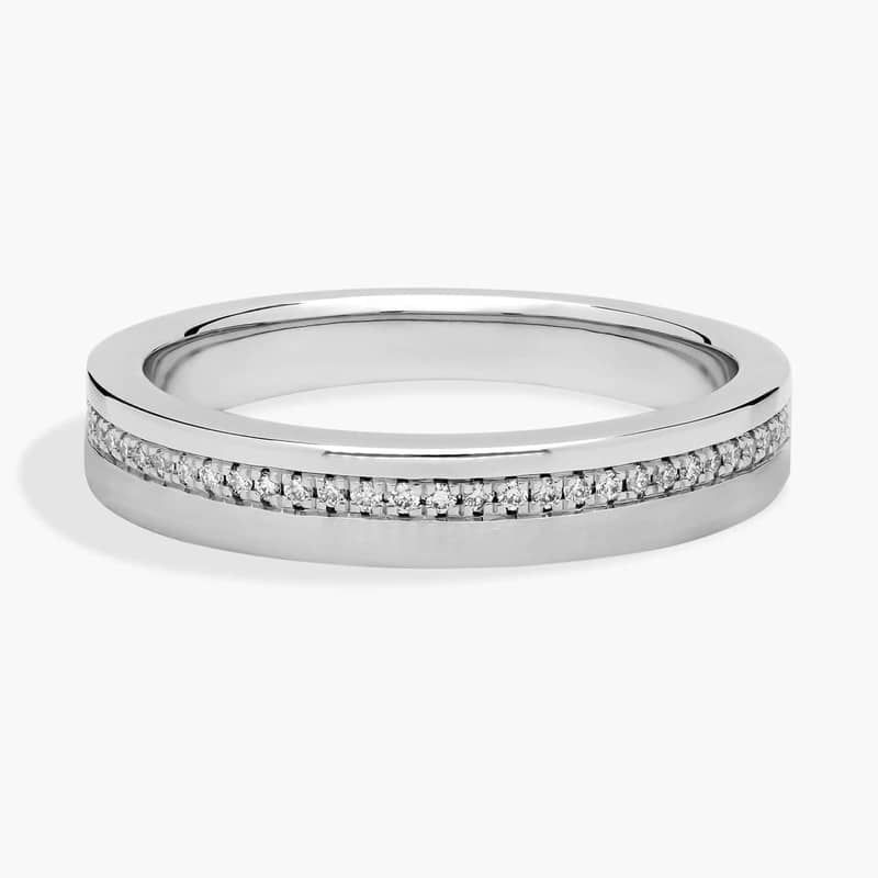 Men's Diamond Pavé Edge Wedding Ring in 14k White Gold (1/6 ct. tw.)