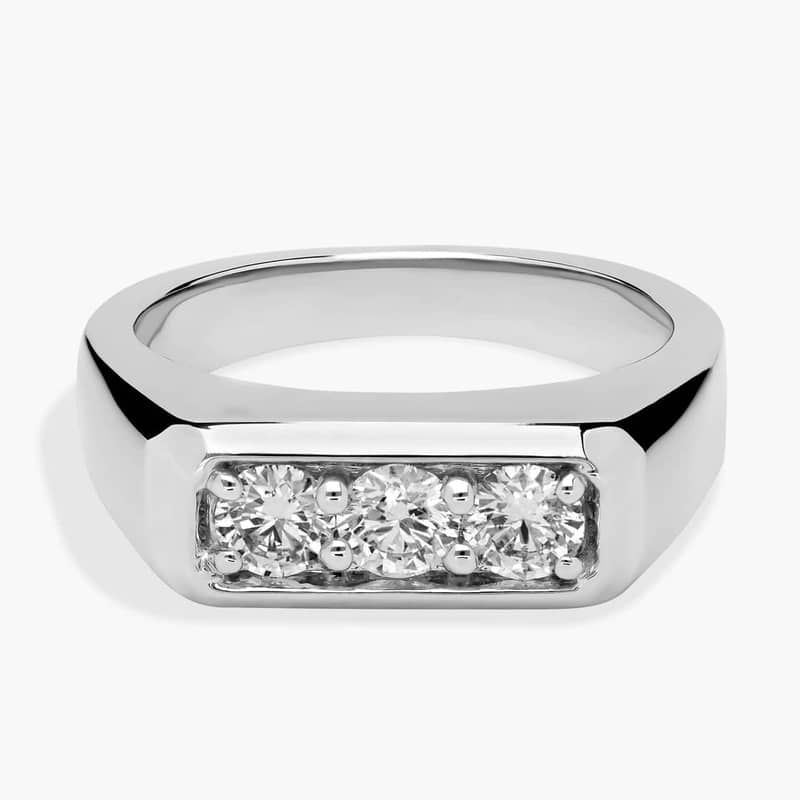 Men's Trio Diamond Band in Platinum (3.5 mm, 1 ct. tw.)