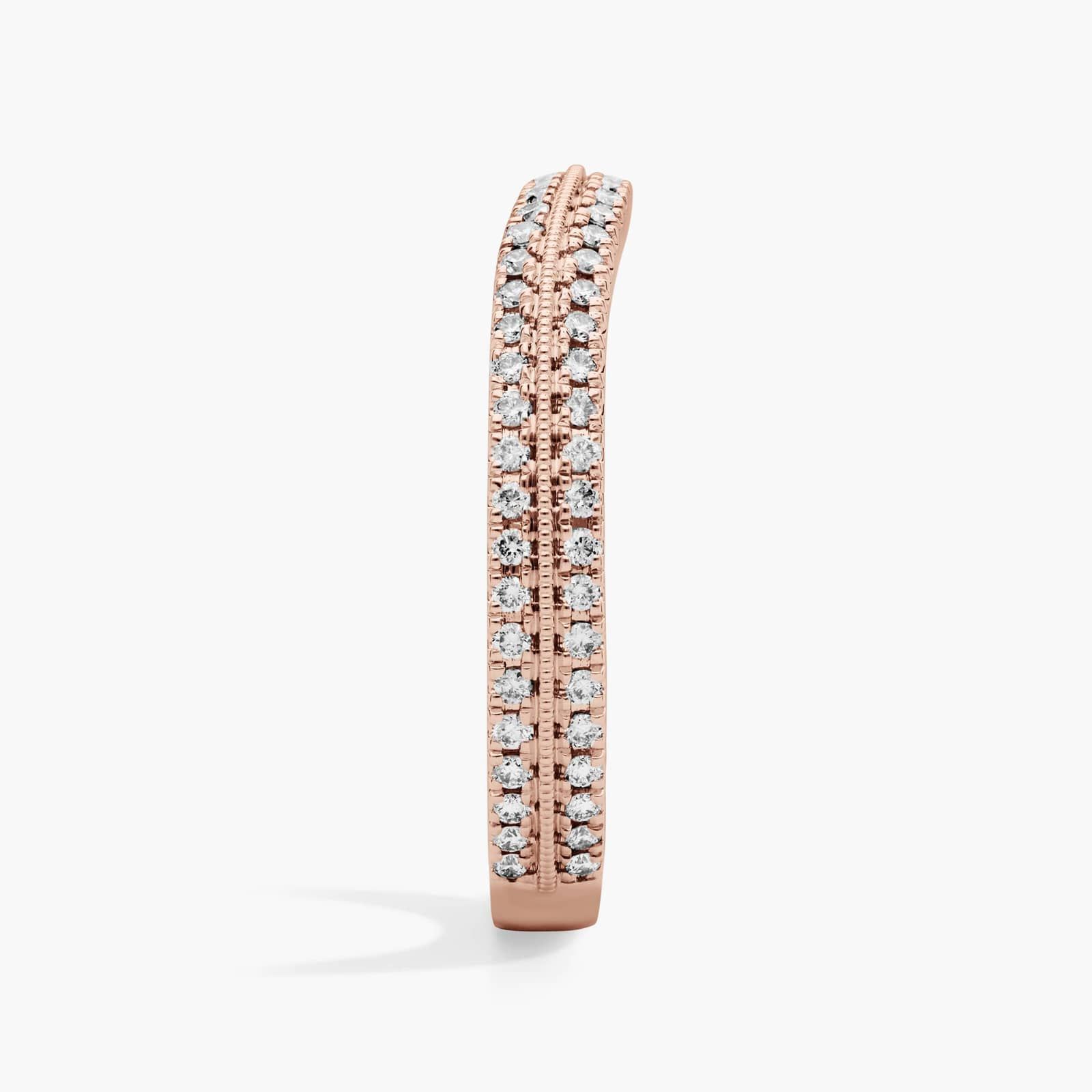 Curved Pavé Diamond Ring in 14K Rose Gold (1/3 Ct. Tw.)