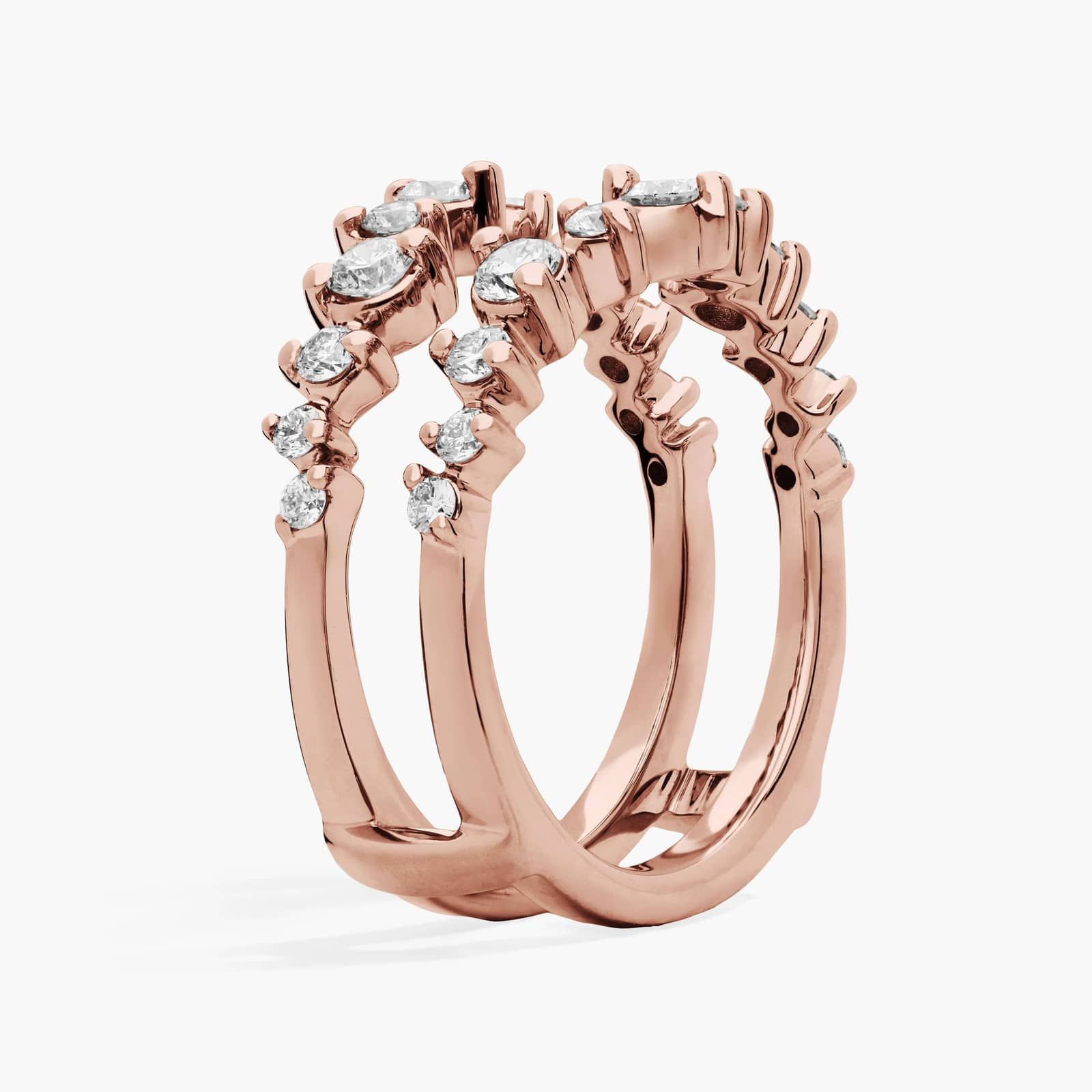 Curved Diamond Insert Ring in 14K Rose Gold (3/4 Ct. Tw.)