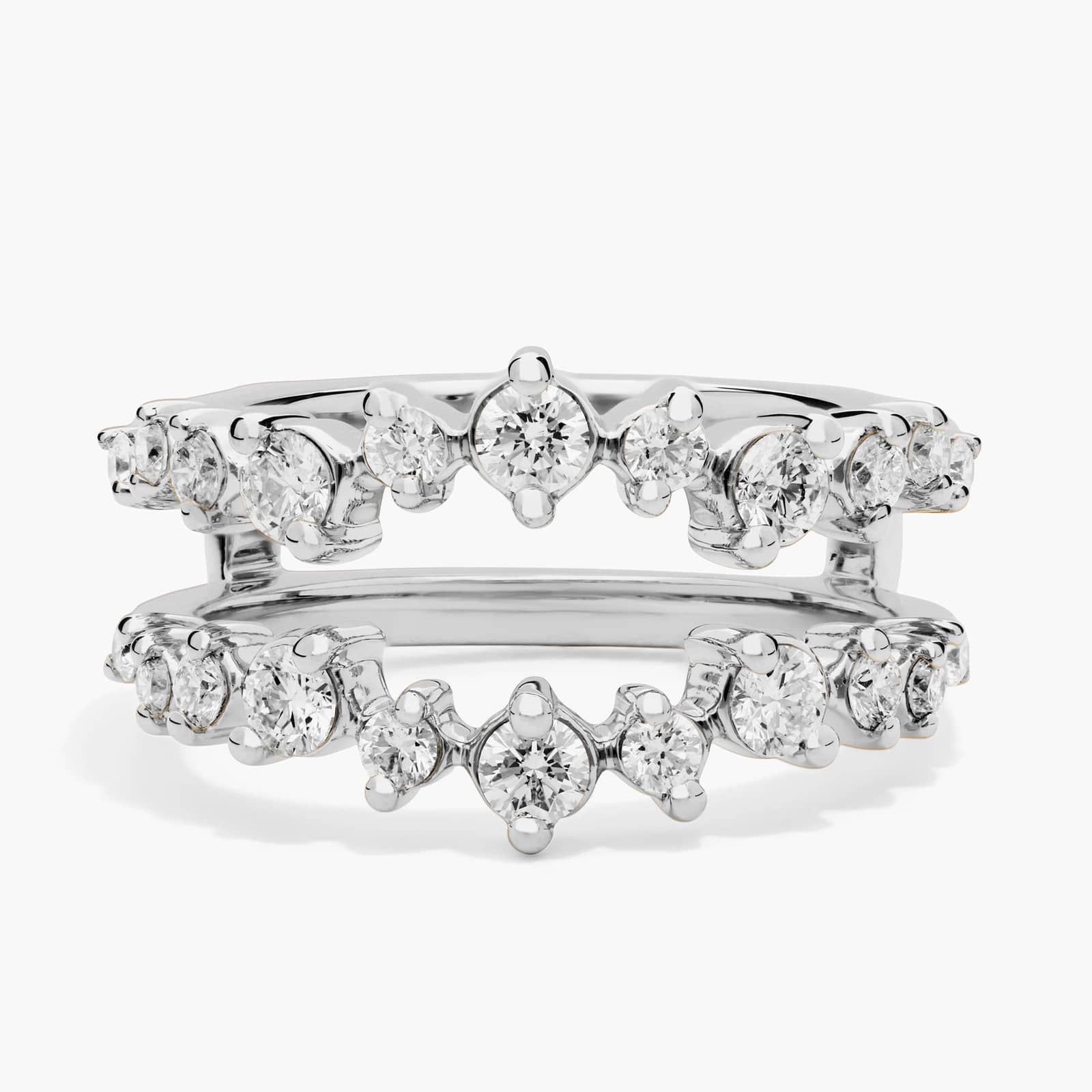 Curved Diamond Insert Ring in Platinum (3/4 Ct. Tw.)