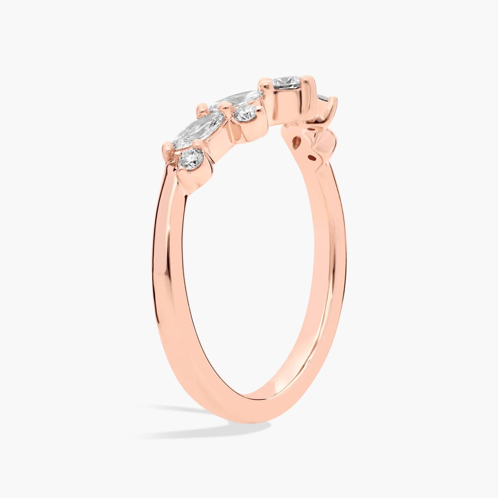 Curved Diamond Chevron Ring in 14K Rose Gold (1/3 Ct. Tw.)