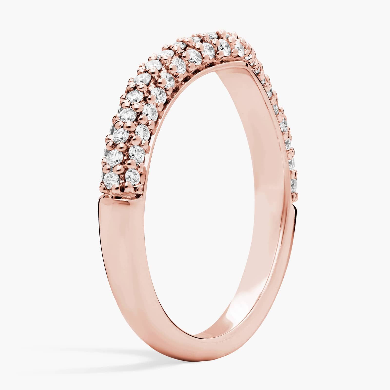 Curved Diamond Chevron Ring in 14K Rose Gold (1/3 Ct. Tw.)